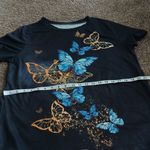 Multi color butterfly 🦋 short sleeve tee shirt size XL Black Photo 10