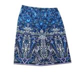 Talbots  Women's Size 8 Blue Paisley Print Knee Length Skirt Lined Zip Closure Photo 4