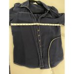 A loves A Dark Navy Blue Utility Tortoiseshell Button-down Short-sleeved Shirt Top M Photo 4