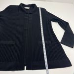 Misook  Open Front Cardigan Ribbed Womens Size Medium Black Long Sleeve Office‎ Photo 5