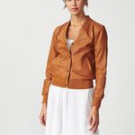 Wanderers The Londoner Cardi Lamb Leather Jacket Tan Photo 14