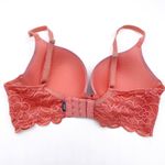 Aerie  Womens 32D Real Good Underwire‎ Bra Coral Pink Lace Molded Cups Push Up Photo 1