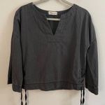 Madewell Denim Side-Lace Top in Sloan Black  Size XXS Photo 4
