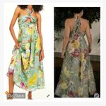 H&M Green Floral Halter Maxi Dress Photo 1