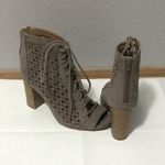 Qupid Taupe Lace up Heals Photo 7