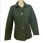 C Wonder Green Quilted Gold Button Size Small Preppy Classic Barn Jacket. Photo 2