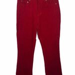Pam & Gela NEW Red Corduroy Slim Crop Flare Pants Photo 2
