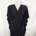Joseph Ribkoff Size 12 Maxi Dress Wrap Top Open Back V-Neck Elegant Black 420 Photo 3