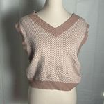 Sincerely Jules Tan and White Chevron Vest Photo 0