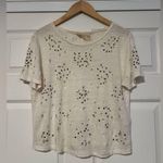 Alice + Olivia Distressed Hole Tee Shirt Sequence Gypsie Hippie Hobo Bohemian Photo 1