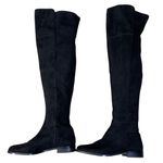 Ann Taylor OTK Carlene Boot Black Flat Suede Size 8 Almond Toe Photo 4