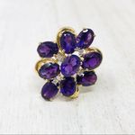 Amethyst 14K , Diamonds cocktail ring Photo 2
