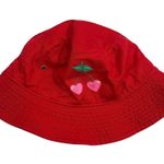 Hand Painted Heart Cherries Red Bucket Hat Photo 8