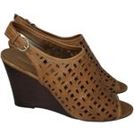 Tommy Bahama Tommy Bahamas Cayman Tan Brown Leather Slingback Wedges Photo 5