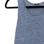 Monrow Rib Contrast Gray Black Drawstring Linen Tank Dress Medium Multiple Photo 2