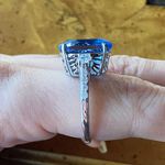 Color Changing Fluorite Sterling Silver Cocktail Ring Size 10 Blue Photo 3