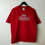 Adidas Vintage Baseball T Shirt Crossed Bat Ball Field Game Logo Red Large L Photo 10