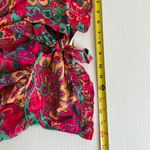 Floral Tube Crop Top Strapless Tie Front Boho Pullover Bandeau Size M Pink Size M Photo 7