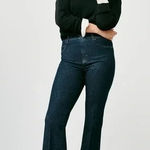 Spanx  NWT Denim Flare Jeans in Raw Indigo Wash Size Medium Petite Photo 0