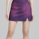 Wild Fable Women's Purple Coated Mid-Rise Notch Front Denim Mini Skirt Size 2 Photo 0