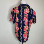 Lemon Grass Blue Floral Tropical Hawaiian Shirt Sz Medium Photo 1