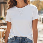 Sparkling Diamond Charm Pendant Necklace 14k White Gold Diamond Silver Photo 0