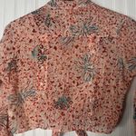 Poupette St. Barth  Floral Metallic Stripe Lightweight Top Photo 3