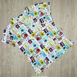 Cassandra O Christmas Santa and snowman nurse scrub top shirt sm pocket and tie Red Photo 0