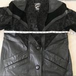 VINTAGE 90s Leather‎ Duster Blazer Jacket Midi Longline 80s Suede Black Small Black Photo 12