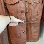 VERO MODA  Button Leather‎ Jacket Brown Medium Photo 6