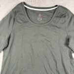 Isaac Mizrahi Live! Long Sleeve Top Olive Green Cotton Blend Essentials L Photo 3