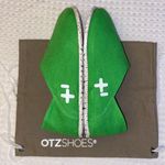36.5 NEW! OTZ Canvas Linen Slip Ons Size .5 GREEN Shoes Flats Photo 6