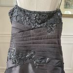 Taffeta Charcoal Grey Ball Formal Gown Beaded Sequins Rhinestone Dress 20 Gray Size undefined Photo 7