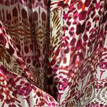 Garnet Hill 100% Silk Floral Green and Orange Ikat Women's Top Size 16 Photo 6