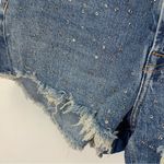 ZARA  Denim distressed embellished high waisted shorts Photo 1