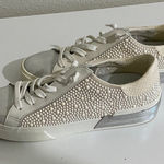 White and Silver Studded Sneakers Size 7 Photo 0