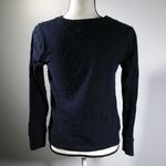 J.Crew Lace Front Navy Blue Lightweight Sweatshirt Size S Photo 2