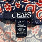 CHAPS  large skirt women’s knee length ruffle hem geometric print red white blue Photo 3