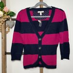 Aeropostale  NWT Purple Blue Striped 3/4 Sleeve Cardigan Size Medium Photo 3