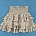 Free The Roses Tan Tiered Smocked Skirt Photo 2