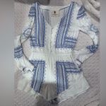 The Jetset Diaries  Elegant Women’s White and Blue Romper XS Photo 3
