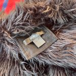 Y2k 90s petite afghan petite black Faux fur trim sleek coat stylish Style & co Size L Photo 2