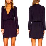 Splendid  Black Rayon Voile Drape Dress Long Sleeve V-Neck Size Large Photo 1