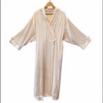 Christian Dior Long Silky Lace Trim Peach Robe Photo 7