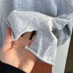 Aerie  Oversized Gray Lace Up Raw Hem Sweatshirt Hoodie Size Small Photo 6