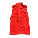 Tory Burch Red Orange Ruffle Sleeveless Polo Top Medium Polyester Blend Photo 1