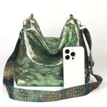 💰💰💰BOGOHO 💰💰💰Green Shimmery Crossbody Green Photo 3