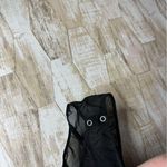 Forever 21  Women’s Black Knit Mesh Overlay Ruched Tank Top Size S Bodysuit Sheer Photo 3