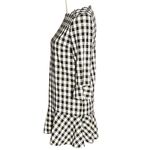 ZARA Basics Gingham Bell Sleeve Mini Dress Black White Size XSmall Photo 2