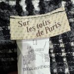 Sur Les Toits de Paris Tweed Mini Skirt Black Geometric Button XS Made in France Photo 6